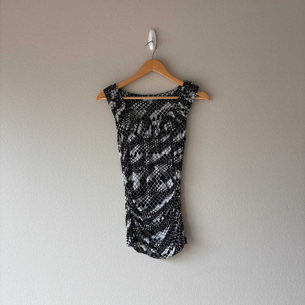 vintage y2k classiques entier geometric rushed sheer mesh blouse